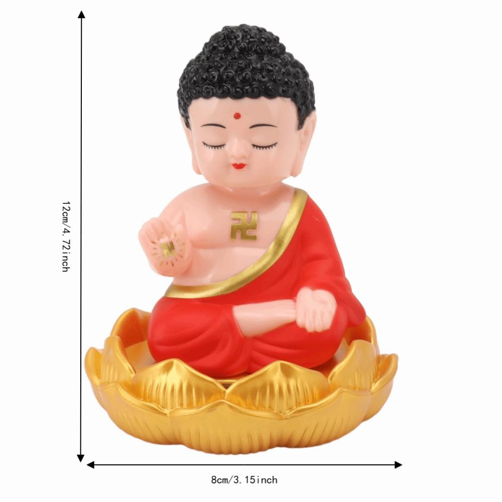 Plastic Solar Buddha Dashboard Statue Car Interior Dashboard Display
