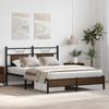 Bed Frame without Mattress Brown Oak Look 140x200 cm Engineered Wood