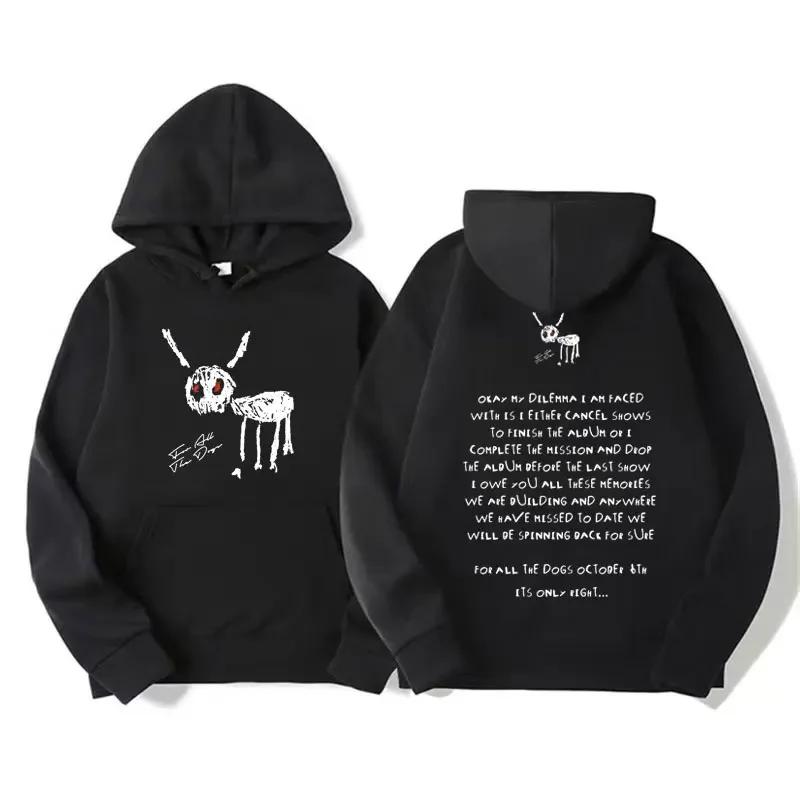 Худи с буквой Drake for All The Dogs Мужская Хип-Хоп Винтажные Пуловеры Толстовка Мода Ретро Оверсайз С Капюшоном Уличная Одежда