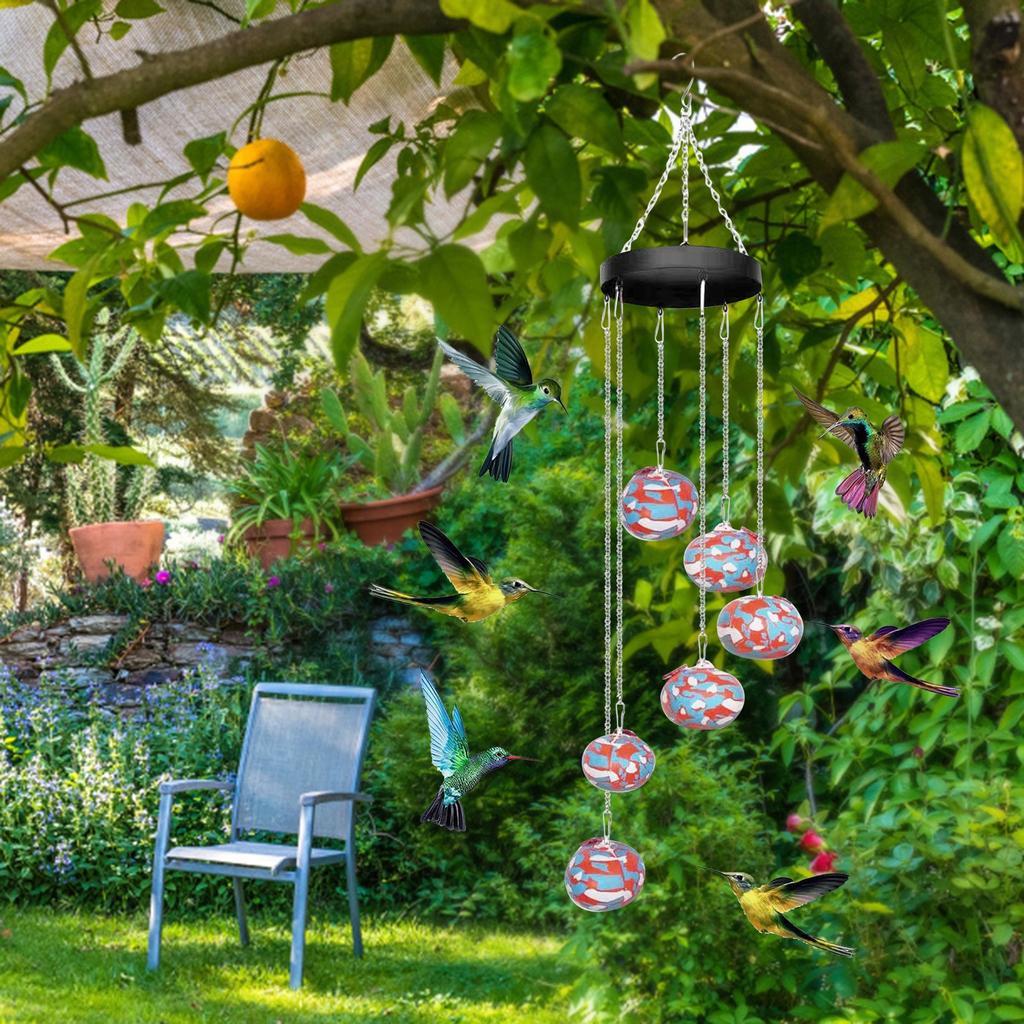 Outdoor Hummingbird Water Feeder Wind Chime Shaped Water Feeder Hanging Bird Water Feeder