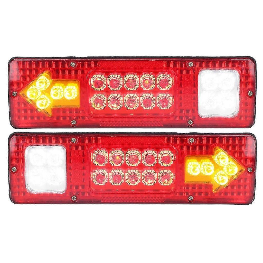 2pcs LED Taillights 12V High Brightness Universal Turn Signal Lamp for Trailer Trucks Caravans Boats Campers