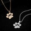 Cute Paw Print Necklace Puppy Kitten Unisex Necklace Chain Pendant