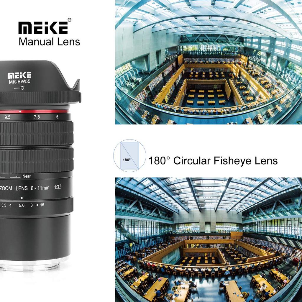 Meike MK611F35EFM Meike Fisheye Lens MF Mount for Canon 6-11mm/F3.5 EF-M