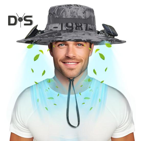 Солнечная шляпа-веер с широкими полями, двухрежимные вентиляторы, аккумулятор 800 мАч, шляпа для рыбалки на открытом воздухе, для пеших прогулок, езды на велосипеде, рыбалки