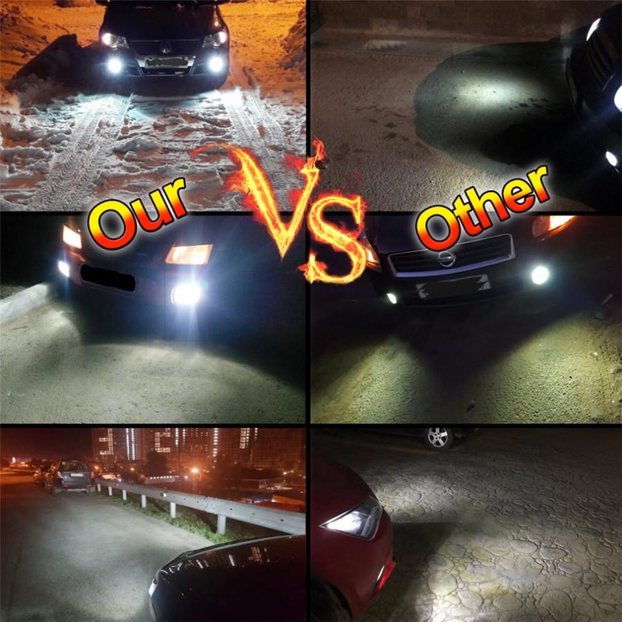 2Pcs H11 H8 Led Bulb Led Flash Strobe Blinking Car Fog Light 1400LM 6000K White