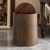 Wood Grain Bathroom Garbage Can with Swing Top Lid Large Capacity Rotating Design Detachable Waste Bin Dustbin