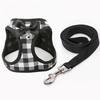 Hitasi Pet Dog and Cat Cute Checkered Suitable for Small and Extra Small Harness and Leash Cat Puppy Adjustable Easy To Put On and Take Safe for