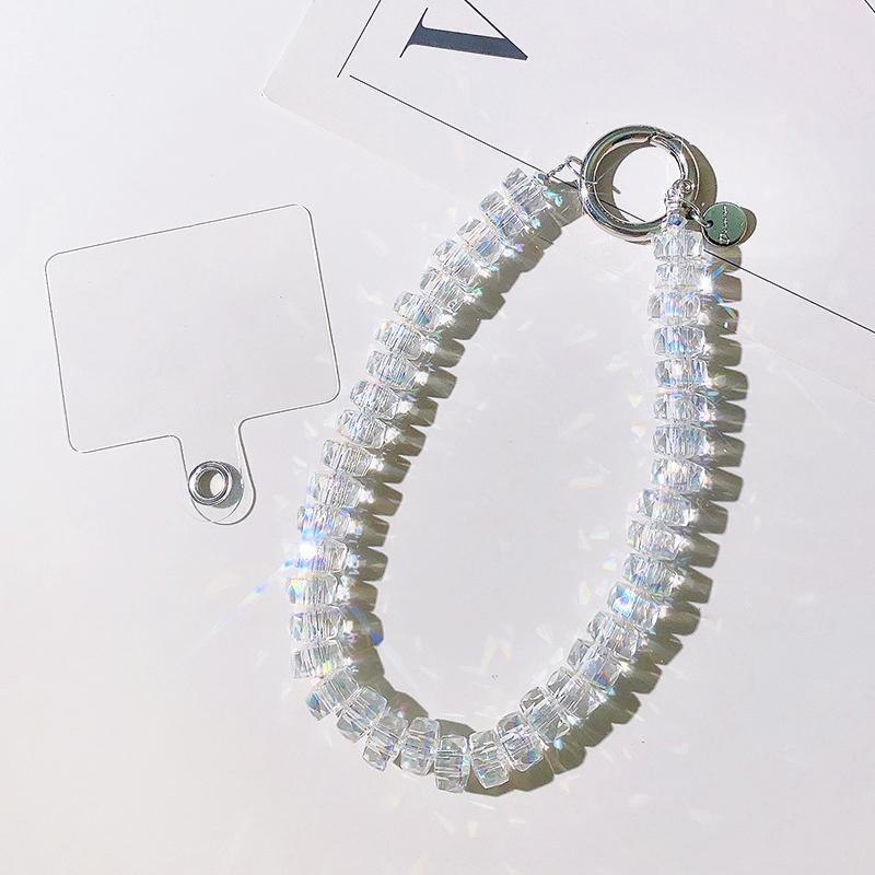 Colorful Plastic/Ceramics/Rock Chain Durable Portable Wrist Mobile Phone Strap Bracelet Hand Free Anti-lost Charm Keychain
