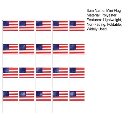20Pcs USA United States Mini Fade Small Resistant Hand Held Flags Miniature American US