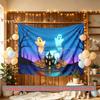 Pumpkin Ghosts Halloween Party Backdrop, Spooky Polyester Banner for Wall Decor & Photo Booth