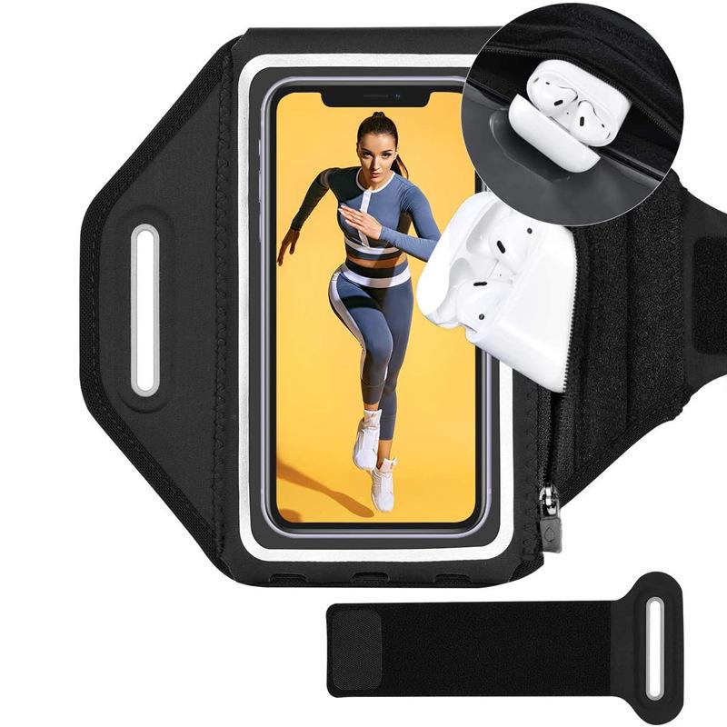 Multifunctional Bag Touch Screen Breathable Earphone Pocket Lightweight Adjustable Strap Shockproof Pouch Outdoor Gym Holder