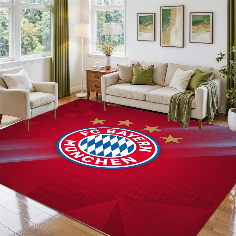 Bayern Munich Design Crystal Velvet Rug Soft Decorative Mat for Bedroom Entrance
