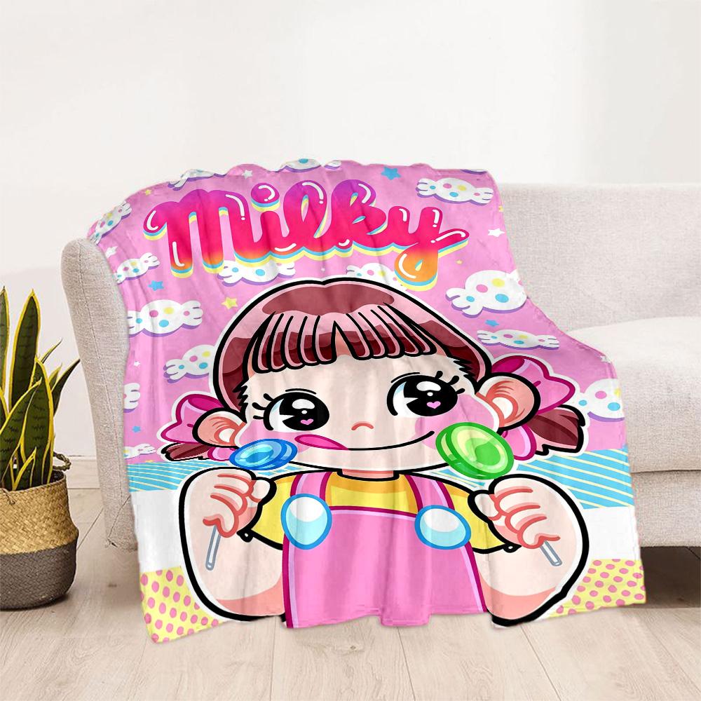 1pc Strawberry Milky Theme Blanket Soft Lightweight Multi Seasonal Use for Travel Camping Picnics Sofa Office bedroom Gift for Friends