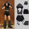 Девочки Wasteland Sequin Crop Top Street Dance Shorts Детская толстовка с капюшоном Hip Hop Jazz Silver Брюки Комплекты одежды Детские уличные костюмы