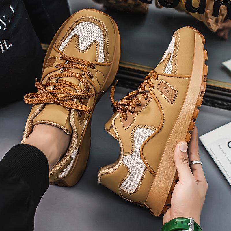 Модные Мужские Белые Кроссовки Осенняя Мода На Шнуровке Уличные Повседневные Обувь Легкая Удобная Сетчатая Дышащая Нескользящая Беговые Кроссовки