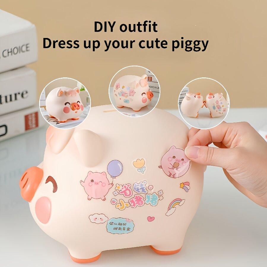 1 Piece of DIY Cute Enamel Anti-fall Piggy Bank Birthday Gift, Animal Piggy Bank Coin Banknote Piggy Bank Storage Home Decoratio