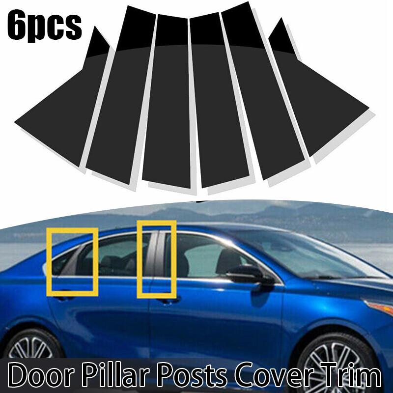 6PCS For Kia Forte Sedan 2019-2023 Black Door Window Pillar Post Cover Trim Set