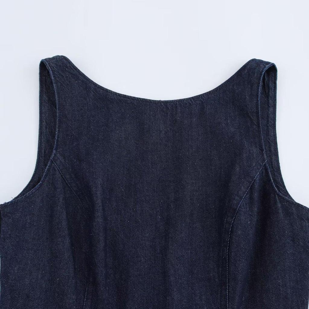 Весеннее женское короткое платье многослойного джинсового стиля - Европейская и американская мода