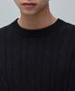 MUSINSA STANDARD Cotton Cable Crew Neck Knit [Black]