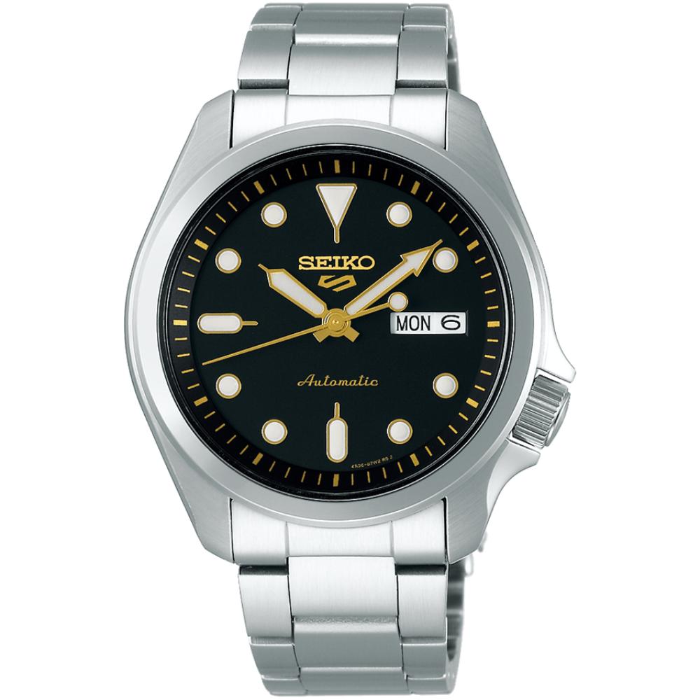 Seiko Мужские автоматические часы 5 Sports SRPE57K1 с черным циферблатом