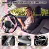 SuperKaKa Car Steering Wheel Cover 2025, Universal Auto PU Cute Breathable Slip-Proof Comfort Imitation Leather Protector Cars Interior Accessories