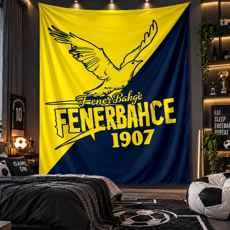 Wall Hanging Tapestry Fenerbahçe FC Print Cloth for Living Room Bedroom Home Decor
