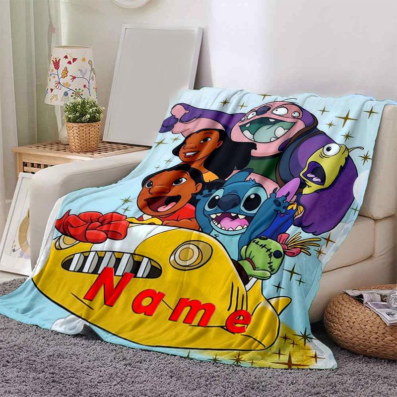 Custom 1pc Lilo & Stitch Adventure Blanket, Soft And Comfortable Blanket, Casual Warm, Camping Travel Blanket, Birthday Gift Q910290