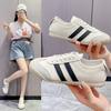2024 Summer New Soft Leather Flat-bottomed Casual Moral Training Shoes Korean Version of Academic Jogging Forrest Gump Little White Women's Shoes