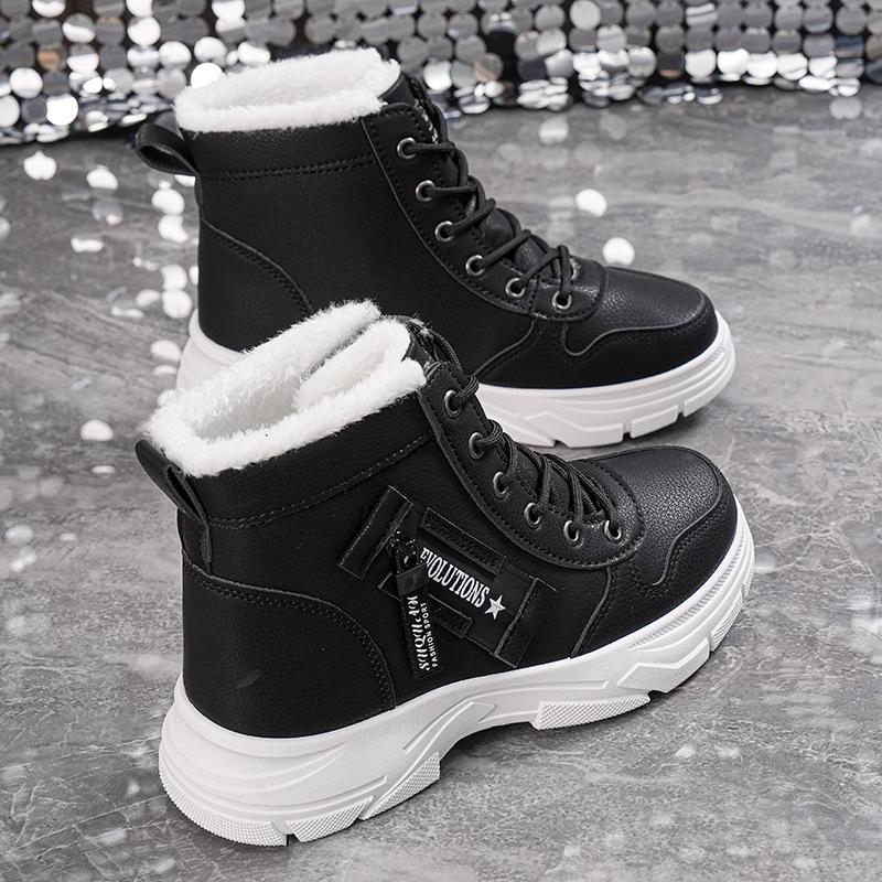 Large size 2026 high-top fashion velvet warm women's autumn and winter new thickened cotton shoes Martin boots