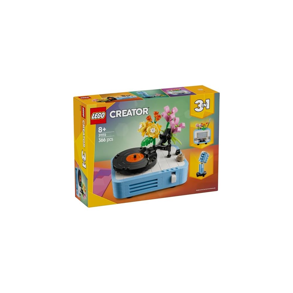 LEGO Creator Flower and Record Player Toy Building Set for Kids Ages 8-10, 31172