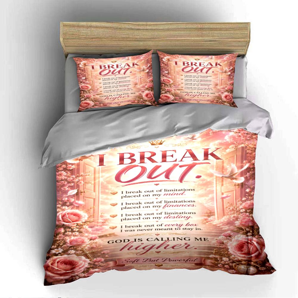 "I Break Out Inspiring Bedding Set" Bedding set (1 duvet cover, 2 pillowcases, duvet not included)