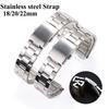 Универсальный ремешок из нержавеющей стали 18 мм, 20 мм, 22 мм для Samsung, металлический ремешок для Huawei, складная застежка Safefy, браслет для мужчин и женщин.