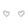 APM Monaco Love pavé heart-shaped design sterling silver earrings women's silver AE16535OX