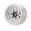 4 Pcs 1in RC Wheel Hub Lightweight Universal RC Car Replacement Metal Wheel Rims for Upgrade White