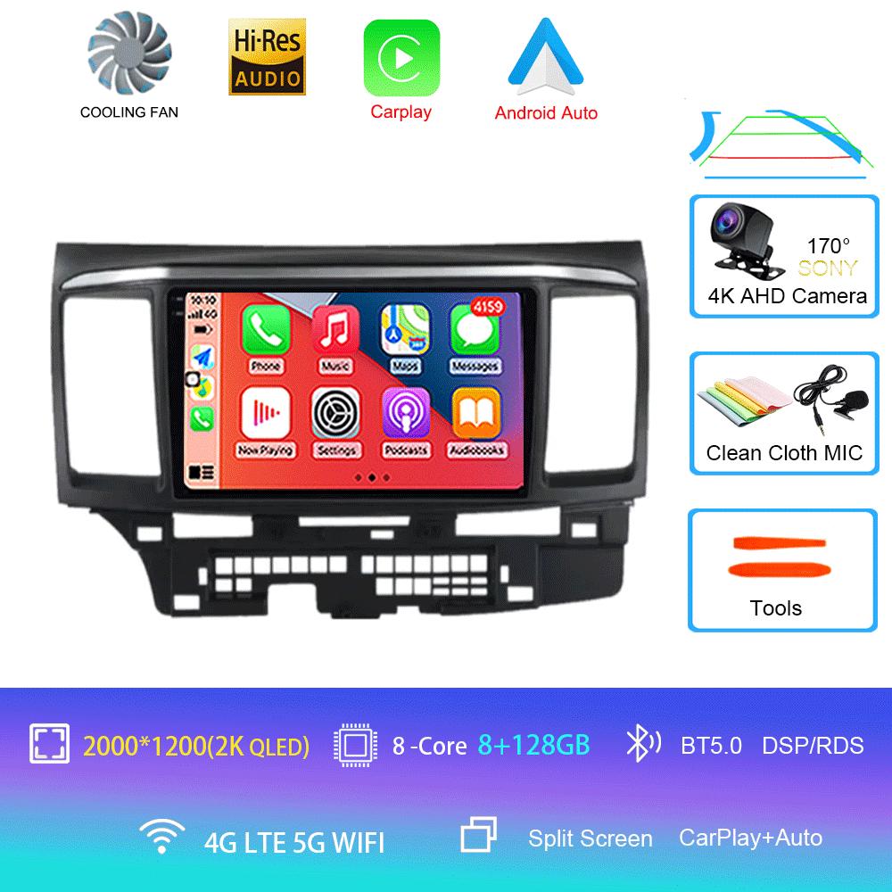 9-дюймовый Android 14 для MITSUBISHI LANCER 10 X 2008 2009 2010 2011 - 2016 автомобильный радиоприемник стерео аудио GPS-плеер Carplay автоматический экран