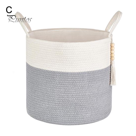 Плетеная корзина для хранения, декоративная корзина из натуральной веревки с ручкой, большая вместительная корзина для хранения игрушек, органайзер для одежды