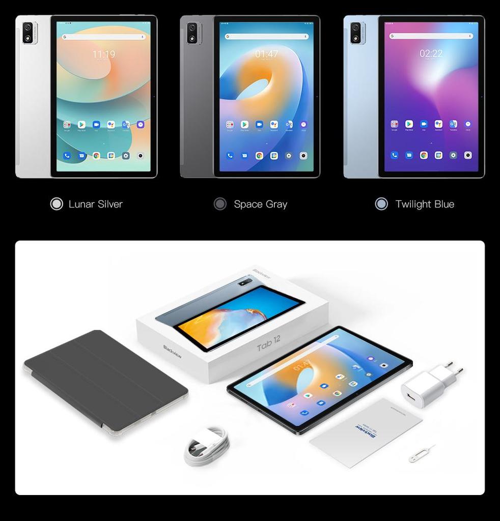 Blackview Tab 12 10,1-дюймовый Android 11 Unisoc SC9863A Восьмиядерный 4 ГБ ОЗУ 64 ГБ ПЗУ Планшеты ПК Двойной Wi-Fi 6580 мАч Ультратонкий портативный