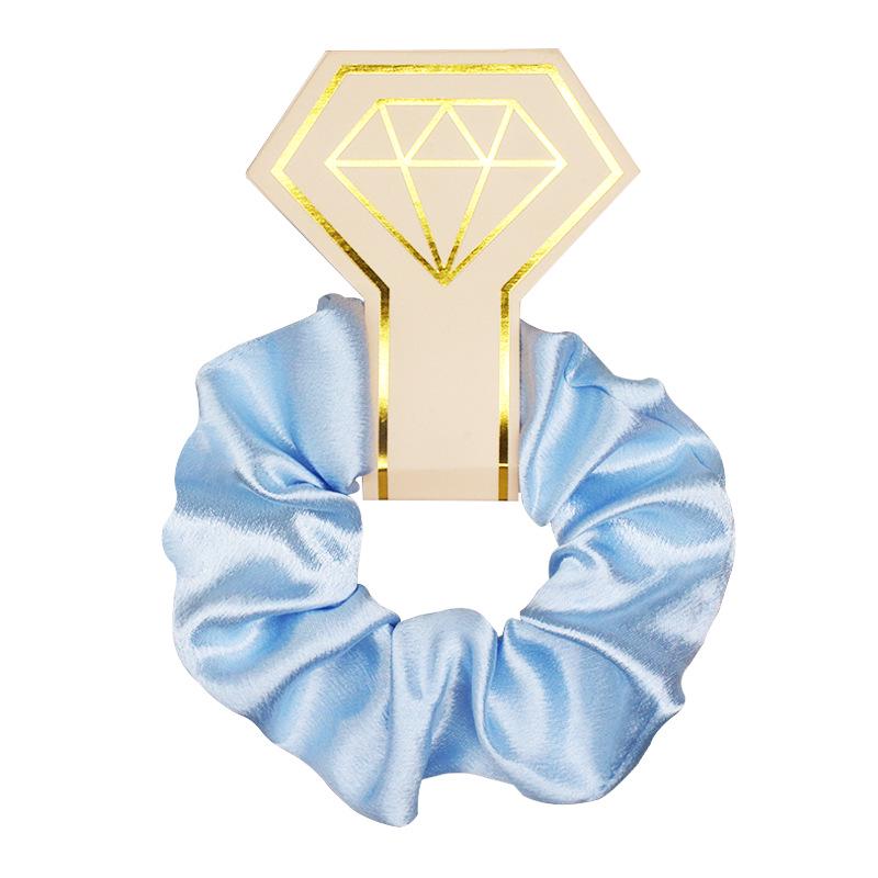 Large Solid Color Satin Fabric Scrunchies for Women's Ponytails