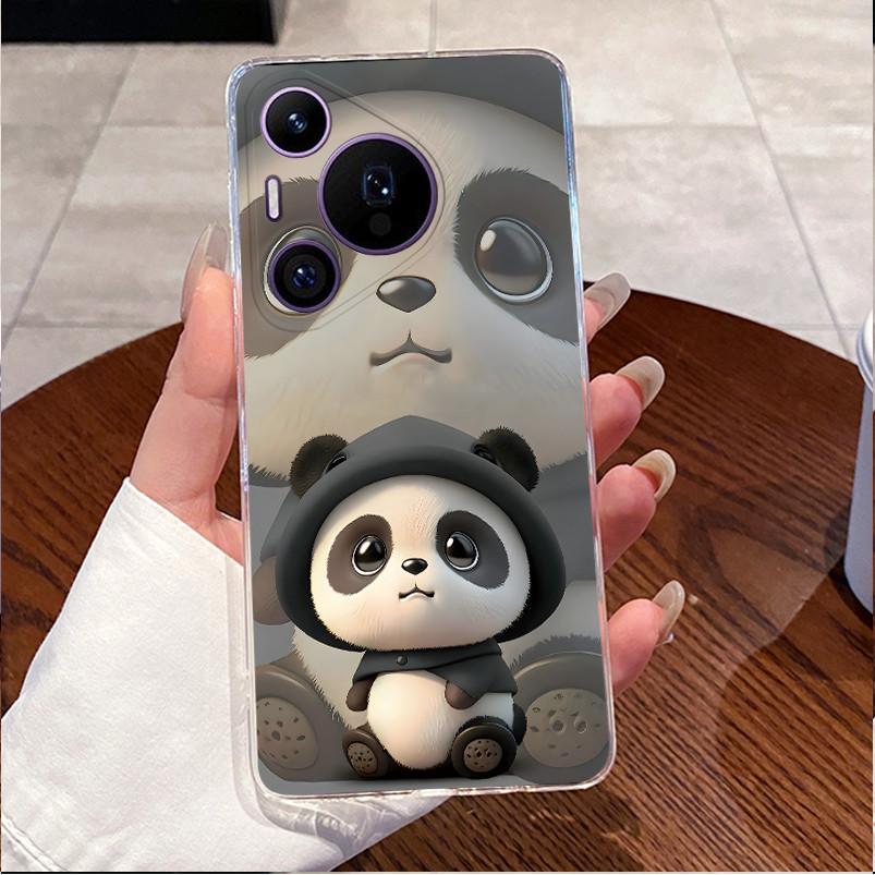 Задняя крышка для Huawei Pura70 Pura 70 Pro Plus Чехол Роскошный Милый Любовь Кролик Забавный Рисунок Прозрачный Мягкий Тонкий ТПУ Силиконовый Чехол для Телефона