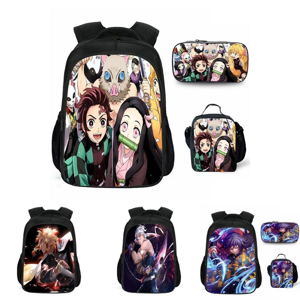 Модный школьный рюкзак с принтом Demon Slayer Kimetsu No Yaiba, идеально подходящий для студентов и фанатов