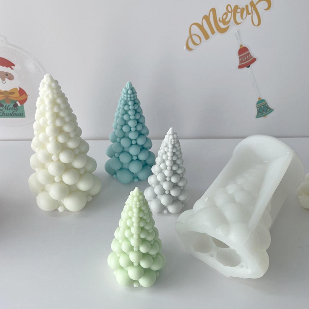 Bubble Tip Soap Mold Silicone Christmas Tree Candle Mold Ornaments Plaster