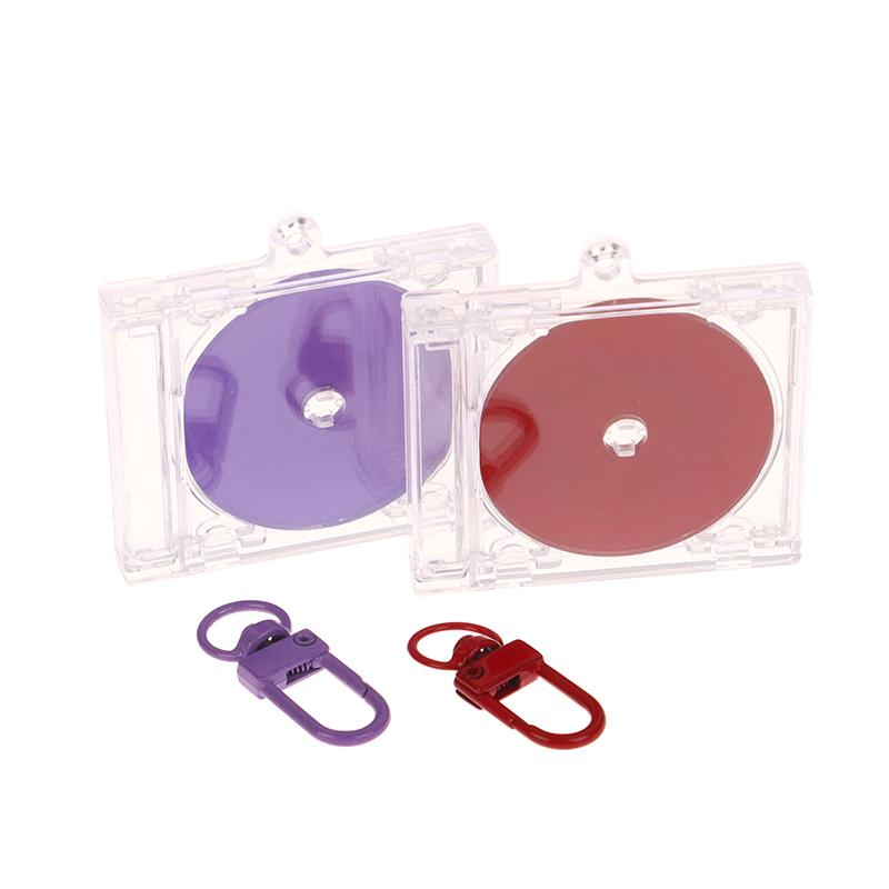 Blank Album Cd Case Keychain Pendant Mini Cd Player Keyring Peripheral Commemorative Album Key Holder Diy Bag Hanging Decoration