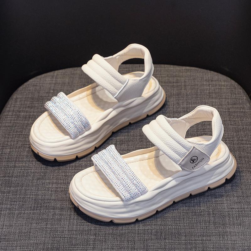 Thick-soled Heightening Sandals for Women's Xiaobai 2025 New Summer Breathable and Versatile Leisure Sports Popular Beach Sandals