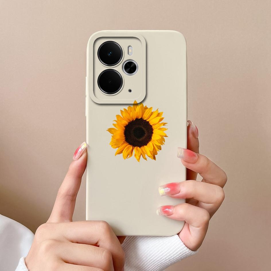 Для Oppo A5 Pro Realme P3 Narzo 60 30 10 C75x 14X 14 14T Красивые чехлы для телефонов Sunflower Daisy Квадратный жидкий силиконовый противоударный корпус для Oppo Capa