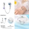 Original 100% 925 Silver Star Moon Safety Chain Fit 925 Original Bracelet & 3mm Bracelet DIY Jewelry Making Women Gift
