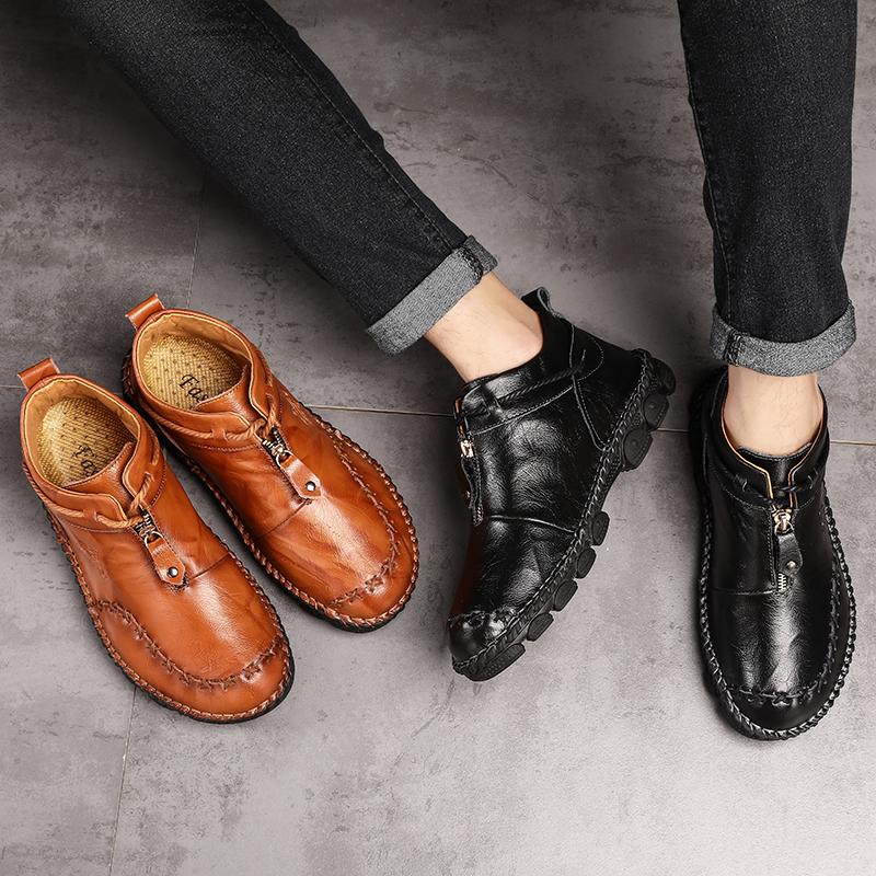 Leather Casual Shoes with Trendy Design Fits True To Size for Spring/Autumn Outdoor Hiking Sneakers Men Fits True To Size 48