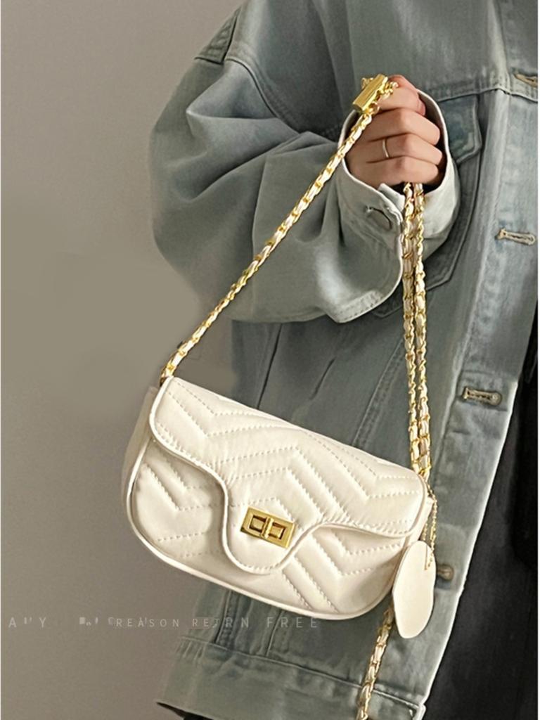 Bag Women's 2025 New Korean Edition High-end Rhombus Chain Bag Fashion Versatile One Shoulder Crossbody Small Bag Xiaoxiangfeng