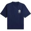 Polo Значок с узором из букв Логотип Однотонный вязаный хлопковый футболка с коротким рукавом Мужские топы Newport-Navy 710A13265-003