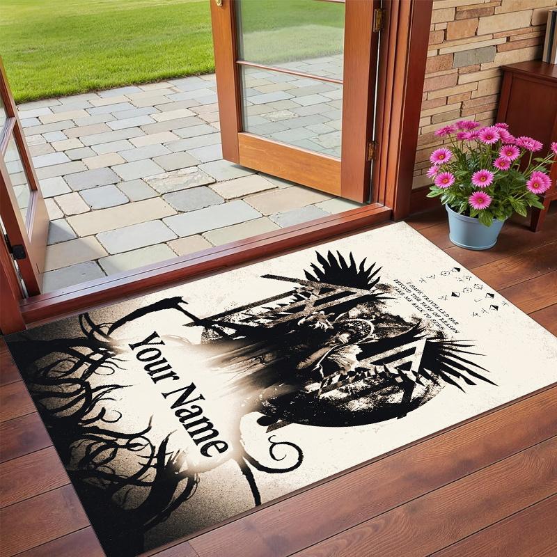 Crystal Velvet Rug Custom Name Text, Soft Non Slip Floor Mat Home DecorSleep Token