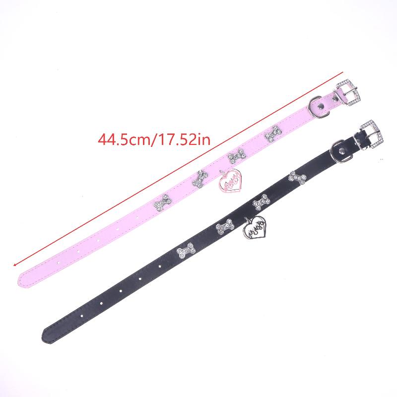 Y2K Блестящие Стразы Косточка Собаки Полая Подвеска Сердце Чокер Модный Панк Ожерелье из ПУ Кожи Милые Крутые Девичьи Ювелирные Аксессуары